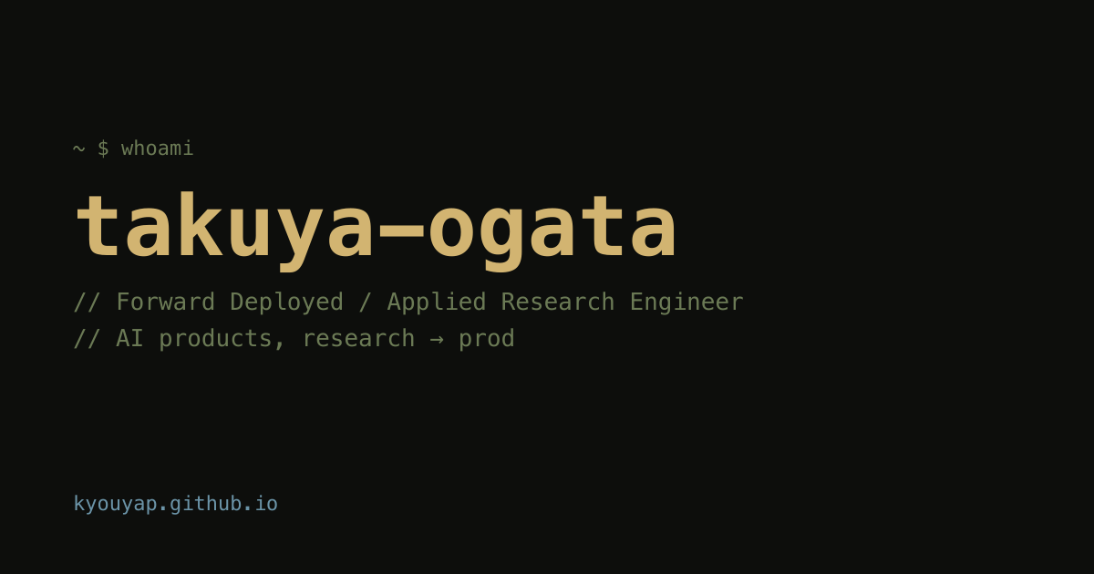 Takuya Ogata — Applied Research Engineer